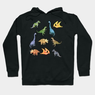 Dinosaurs in different colours Hoodie